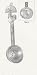 2 piece Pewter ROOSTER SCOOP Spoon Hook SET Coffee
