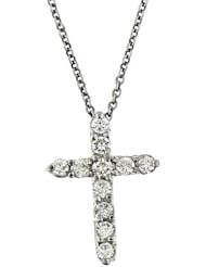 0.40 Ct Platinum Diamond Cross Pendant with Platinum Chain