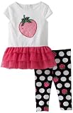 Youngland Baby-girls Infant Knit Short Sleeve Dress With Tiered Mesh Skirt And Legging
