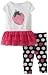 Youngland Baby-girls Infant Knit Short Sleeve Dress With Tiered Mesh Skirt And Legging, White/Blue/Pink, 24 Months