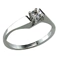 10K .15 ct. t.w. Diamond White Gold Ring with Rhodiumed Shank