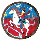 Kids Cowboy Lasso Horse 39 X 39 Inch Rug