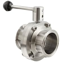 Dixon B5101E250CC-A Stainless Steel 316L Butterfly Valve with Pull Handle and EPDM Seal, 2-1/2" Tube OD