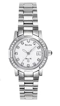 Bulova Marine Star Diamond White Ladies Watch 96R42