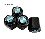 AGT Aluminum Black Valve Caps Tire Cap Stem for BMW Wheels (Pack of 4)