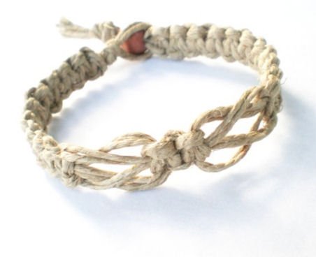 Love Knot Surfer Hawaiian Style Hemp Bracelet