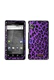 Motorola A955 Droid 2 Graphic Case - Purple/Black Leopard
