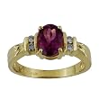 14K Yellow Gold Pink Tourmaline and Diamond Ring