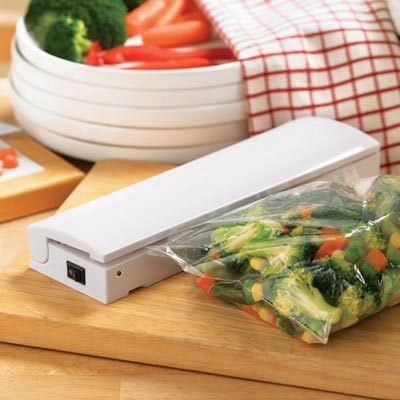 Portable Reseal and Save Handy Plastic Food Saver Storage Bag Sealer Keep Food Fresh & Reduce Waste Vacuum Packer by Toppy Home