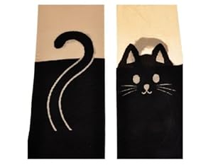 niceeshop(TM) Japanese Kitten Mock Thicker Version Knee High Length Tattoo Tights Leggings Pantyhose-Blakc&Skin Colour