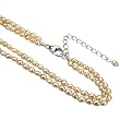 Double Strand Cultured Pearl Chain Necklace w. Silver Clasp, Peach Pink (16") + 2" Chain Tail Double Strand Cultured Pearl Chain Necklace w. Silver Clasp, Peach Pink (16") + 2" Chain Tail
