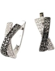 14k White Gold Earrings with Black and White Diamonds .54 cttw (G-H color, SI2-I1 clarity)