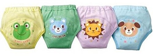 TF-Duan 4pcs Unisex Baby Training Pants Breathable Cotton Baby Underwear Reusable Cloth Diapers (95, Boys)