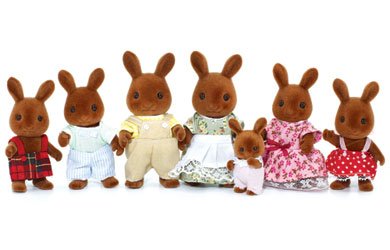 Flair Sylvanian Celebration Brown Rabbit Family