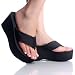 4126oPCLRaL. SL75  SODA VACATION SANDAL BLACK PLATFORM WEDGE FLIP FLOP 8.5