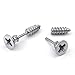 KONOV Mens Stainless Steel Novelty Punk Rock Screw Stud Earrings Set, Silver