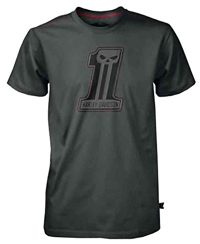 Harley-Davidson Men's Black Label Dark Stitch Short Sleeve T-Shirt Gray 30291526