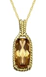 14k Yellow Gold Cognac Quartz Pendant by Duneier of NY