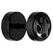 0 Gauge Black Anodized Titanium Star Cheater Plug