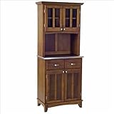 Buffet Hutch with Stainless Steel Top in Medium Cherry Finish