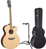Yamaha CPX500II Natural Full Body Acoustic Electric Guitar w/HCAG1 Hardshell Case & On-Stage Stand
