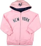 New York Yankees -Girls 4-6X- Pink Zip Front Hooded Sweatshirt