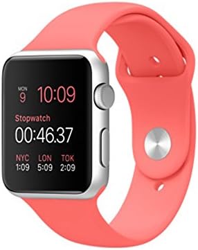 Apple Watch Band - holabuy Soft Silicone Fitness Replacement Sport Band for Apple Watch S/M Size (Pink-38mm)
