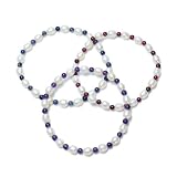 Freshwater Cultured Pearl Garnet, Amethyst and Iolite Stretch Bracelets, Set of 3, 7.5"