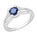 1.24 Carat Blue Color White 14K Gold Certified Sapphire and Diamond Engagement Ring