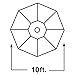 Coolaroo 10 Foot Round Cantilever Freestanding Patio Umbrella, Smoke