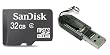 Sandisk 32GB MicroSDHC Class 4 Memory Card and MicroSDHC Card Reader (Bulk)