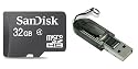Sandisk 32GB MicroSDHC Class 4 Memory Card & MicroSDHC Card Reader (Bulk)