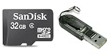 Sandisk 32GB MicroSDHC Class 4  Memory Card & MicroSDHC Card Reader (Bulk)