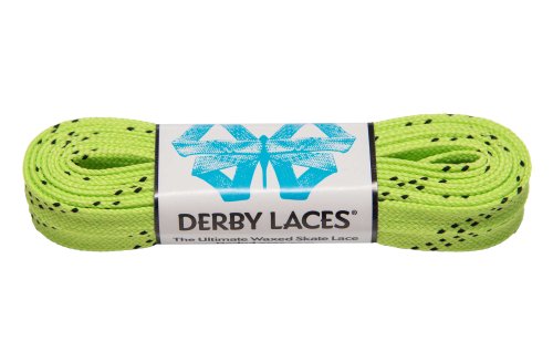 Review Lime Green 84 Inch Waxed Skate Lace - Derby Laces for Roller Derby, Hockey and Ice Skates, an...