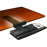3M Tool Free Installation Knob Adjust Keyboard Tray, Standard Platform, Gel Wrist Rest, Precise Mouse Pad, Black