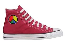 Converse Chuck Taylor All Star Hi Top Custom with Multi Colored Peace Sign