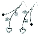 Primrose Hill E3297 Clear Swarovski Crystal and Black Bead 3 Heart Earrings