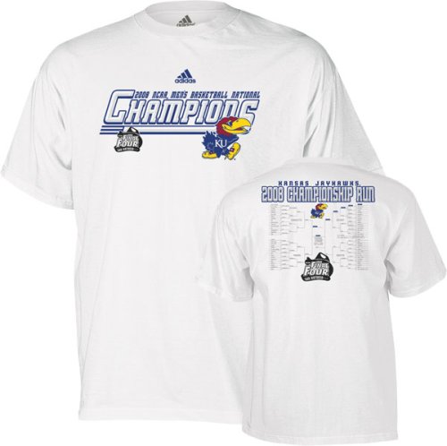 Kansas Jayhawks 2008 Final 4 Champions Championship Bracket T-shirt