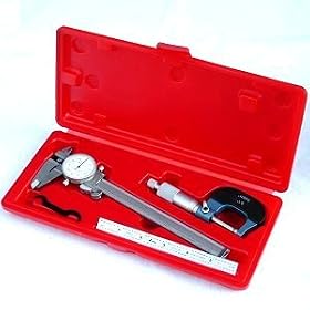 Anytime Tools Professional Machinist Inspection Tool Set: DIAL CALIPER / MICROMETER / Stainless Steel Ruler