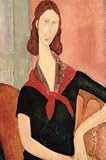 Young Woman With Scarf by Amedeo Modigliani. CANVAS ROLLED. 24.00 inches width by 36.00 inches height. Highest Quality Art Poster Print