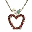10k Yellow Gold Ruby Apple Pendant w/ Diamond and Emerald Accent
