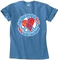 ALL YOU NEED IS LOVE Peace Pigment Dyed Adult T-shirt - Med Blue Color