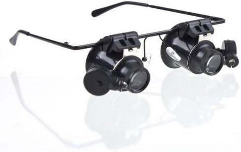 unihandbag LED Light FM0 +Glass Type Watch Repair Magnifier Magnifying Loupe 20X Glasses