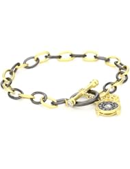 Freida Rothman Belargo Jewelry "Links" Two Tone Light Links Nautical Drop Charm Toggle Bracelet