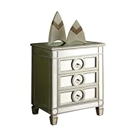 Monarch Specialties 3-Drawer Accent Table, Mirrored