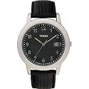Timex Men's Classic INDIGLO&reg; Black Leather Strap Watch #T2M111