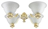 Westinghouse 72222 Four-Light Upward Light Fixture Kit for Ceiling Fan, Aged Brass with Frosted Globe