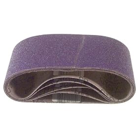Click here to buy 3M 81399 3-Inch x 21-Inch Purple Regalite Resin Bond 50 Grit Cloth Sanding Belt - 5 Pack by 3M.