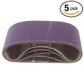 3M 81402 3-Inch x 21-Inch Purple Regalite Resin Bond 100 Grit Cloth Sanding Belt - 5 Pack