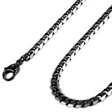MENS Black 316L Stainless Steel Necklace Twist Chain 3.5mm Wide